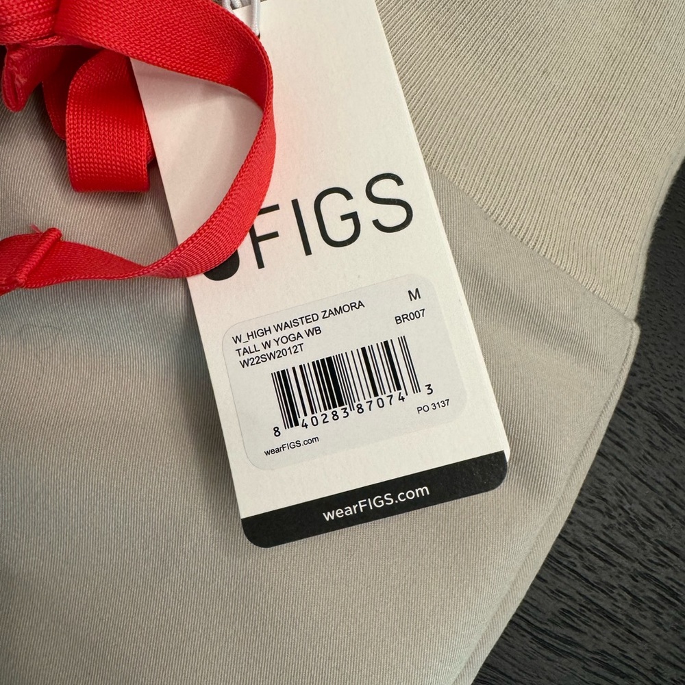 Figs high waisted Zamora scrub pants with yoga waistband, khaki, tall medium